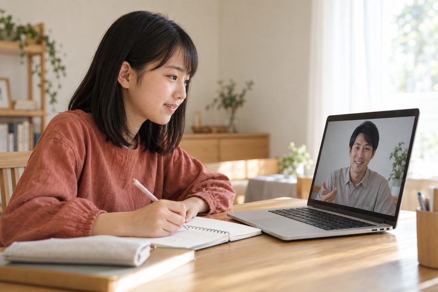 自宅でパソコンを使って学ぶ子ども